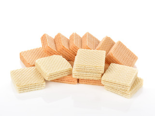 Waffle cake dessert isolated on white background