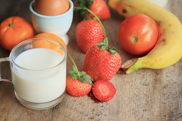 Fresh milk with fruit