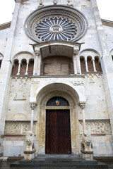 Entrance gate of the Cathedral of Modena, Italy