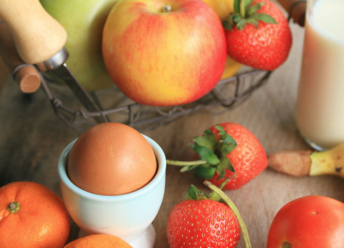 Fresh milk with fruit