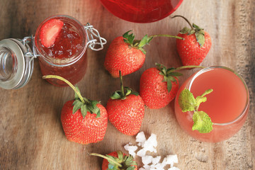 Strawberry jam with juice