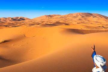 Sand dunes in the Sahara Desert, Merzouga, Morocco