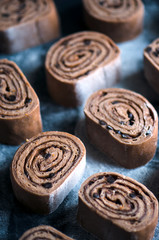 Delicious cinnamon rolls before baking