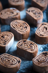 Delicious cinnamon rolls before baking