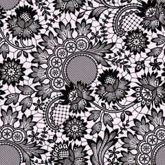 Black Lace Seamless Pattern.