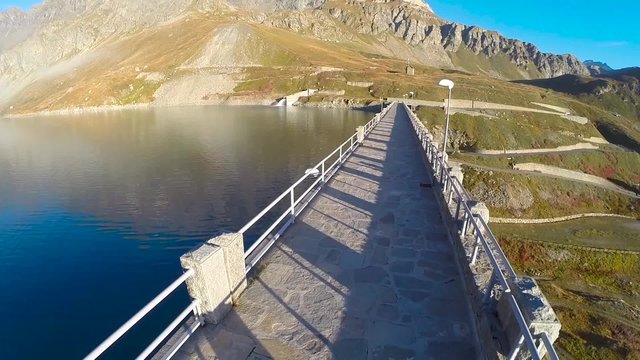 Racing on the bridge / Aerial View