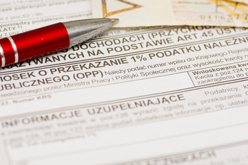 one percent for public benefit organization, Polish tax form