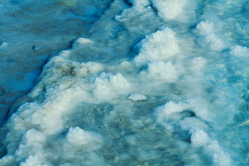 Texture of Dead sea. Salt sea shore