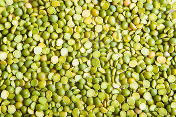 Top view background of green peas pulse