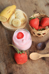 Yogurt smoothie fresh strawberry