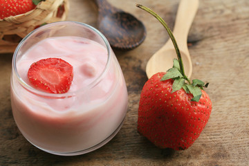 Yogurt smoothie fresh strawberry