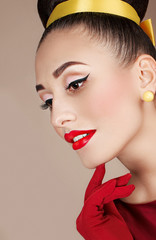 Beautiful face, retro style