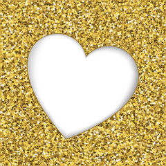 Glitter heart cutout