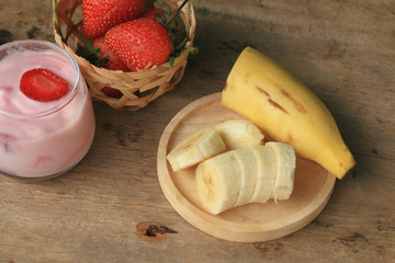 Yogurt smoothie fresh strawberry
