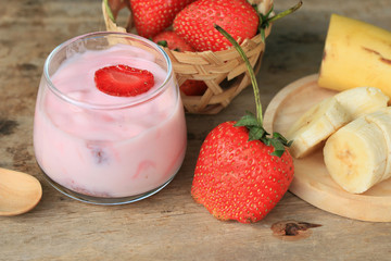 Yogurt smoothie fresh strawberry