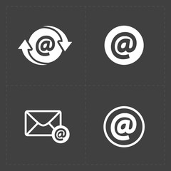 Vector E-mail icons on Dark Background. 