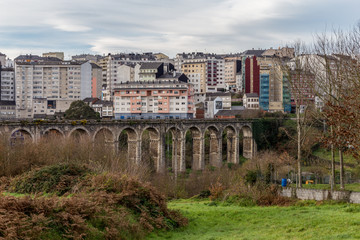 View over Lugo on the Camino Primitivo, a World Heritage