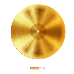 Golden disk vector illustration