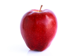 Plakat Fresh red apple isolated on white