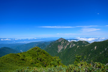 Ina basin and the Chuo Alps in Nagano, Japan