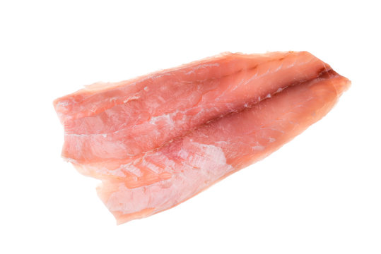 Fresh filet perch fish isolated white background