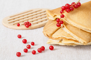 Red currant and pancakes