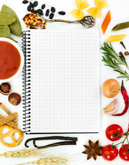 Notebook for cooking recipes and spices