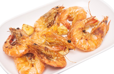 grilled shrimps with garlic