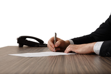 Business worker signing the contract