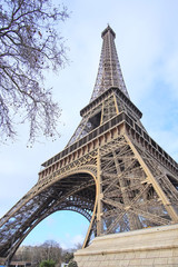 Paris, France, February 8, 2016: Eiffel tower, Paris, France - one of the simbols of this city