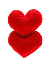 Red hearts isolated on white background. Concept of love.