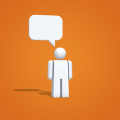 Piktogramm: Mensch mit der Sprechblase – 3D Illustration