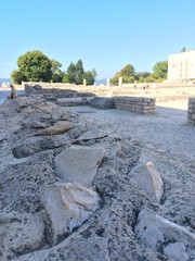 Croatian ruins with white rocks
