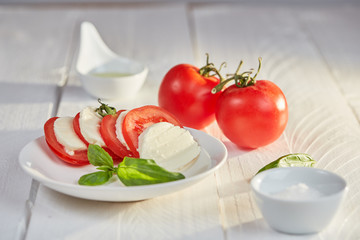 Fresh food of healthy vegetables caprese