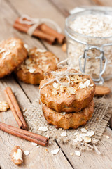 Fototapeta na wymiar healthy cakes with oatmeal and nuts