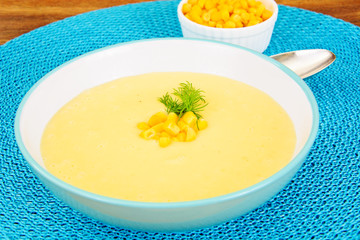 Soup of Mashed Potato with Corn
