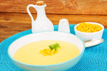 Soup of Mashed Potato with Corn