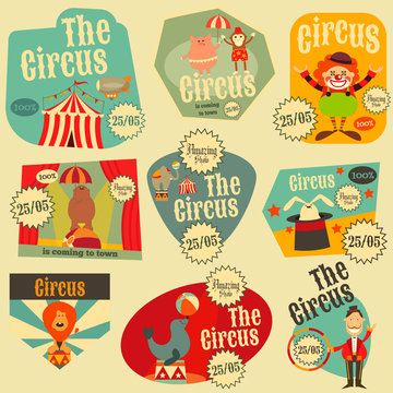 Circus Labels Set