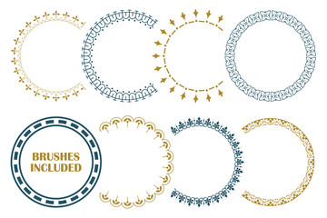 8 seamless border for decoration and design. (Brushes included)