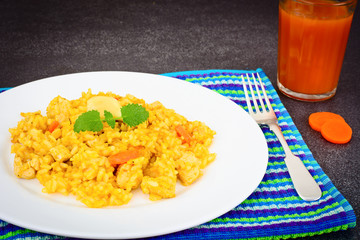 Healthy Food: Pilaf with Meat and Rice