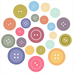 Cute picture with colored buttons laid out in a circle