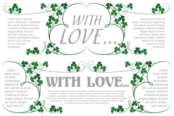 Vector set. Romantic label with flowers.