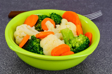 Vegetable Plate: Broccoli and Carrots. Diet Fitness Nutrition.