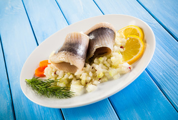 Marinated herring fillets