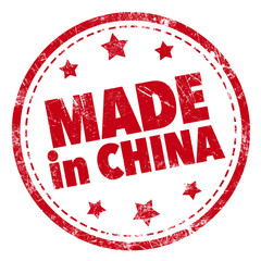 Grunge rubber stamp with text - Made in china