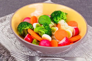 Vegetable Plate: Broccoli and Carrots. Diet Fitness Nutrition.