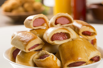 Sausage baked snacks. Brazilian snacks.