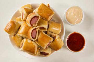 Sausage baked snacks. Brazilian snacks.