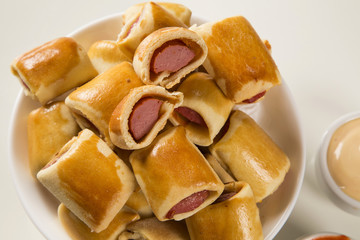 Sausage baked snacks. Brazilian snacks.