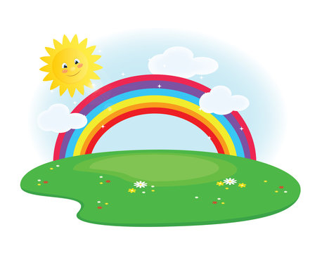 giorno di sole con l arcobaleno